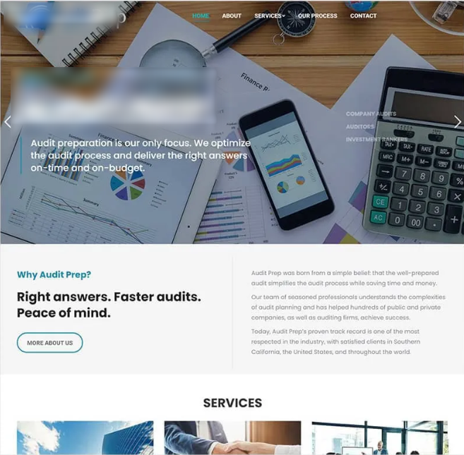Redesigned website example, modern layout